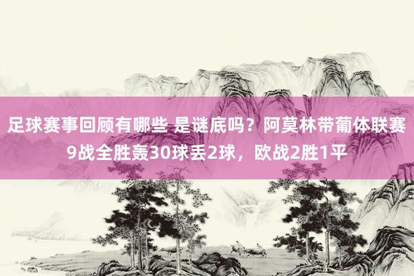 足球赛事回顾有哪些 是谜底吗？阿莫林带葡体联赛9战全胜轰30球丢2球，欧战2胜1平