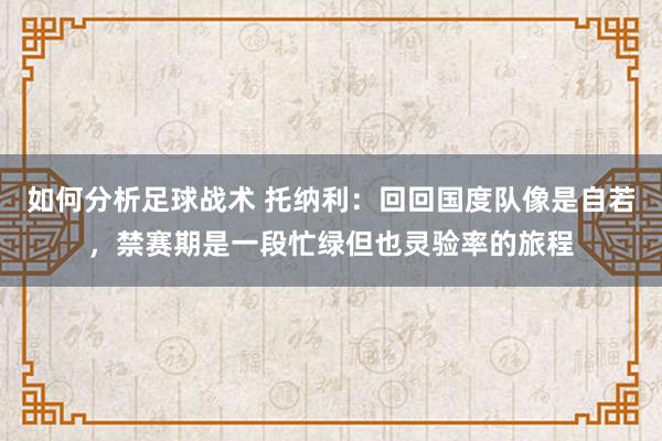 如何分析足球战术 托纳利：回回国度队像是自若，禁赛期是一段忙绿但也灵验率的旅程