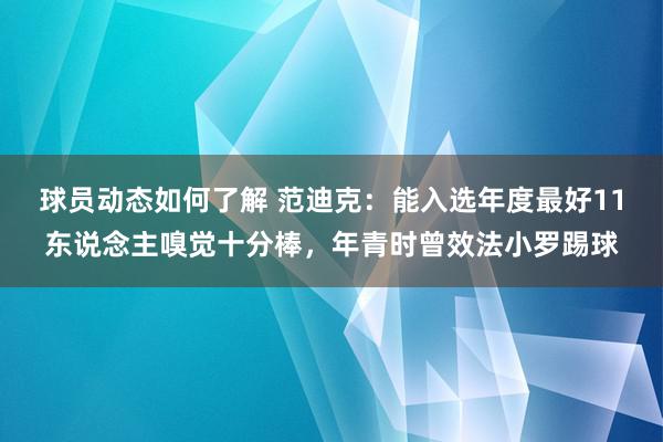 球员动态如何了解 范迪克：能入选年度最好11东说念主嗅觉十分棒，年青时曾效法小罗踢球