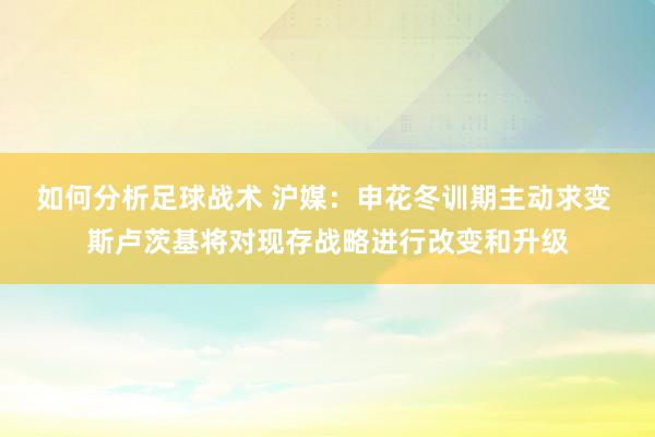 如何分析足球战术 沪媒：申花冬训期主动求变 斯卢茨基将对现存战略进行改变和升级