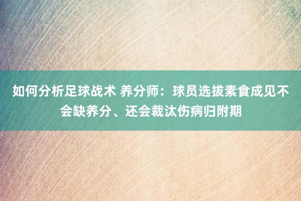 如何分析足球战术 养分师：球员选拔素食成见不会缺养分、还会裁汰伤病归附期