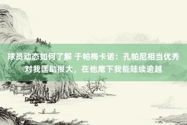 球员动态如何了解 于帕梅卡诺：孔帕尼相当优秀对我匡助很大，在他麾下我能陆续逾越