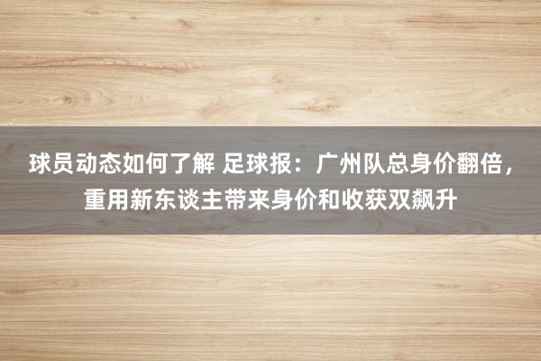 球员动态如何了解 足球报：广州队总身价翻倍，重用新东谈主带来身价和收获双飙升