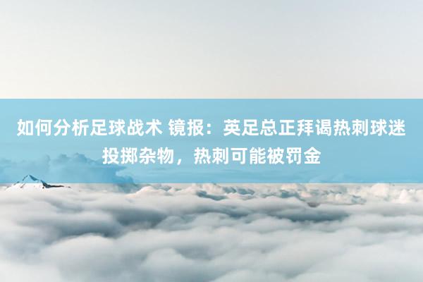 如何分析足球战术 镜报：英足总正拜谒热刺球迷投掷杂物，热刺可能被罚金