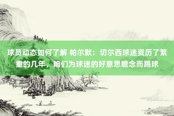 球员动态如何了解 帕尔默：切尔西球迷资历了繁重的几年，咱们为球迷的好意思瞻念而踢球