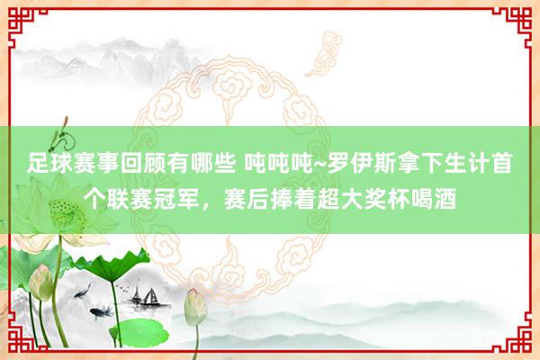 足球赛事回顾有哪些 吨吨吨~罗伊斯拿下生计首个联赛冠军，赛后捧着超大奖杯喝酒