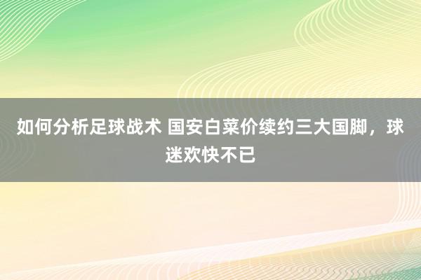 如何分析足球战术 国安白菜价续约三大国脚，球迷欢快不已